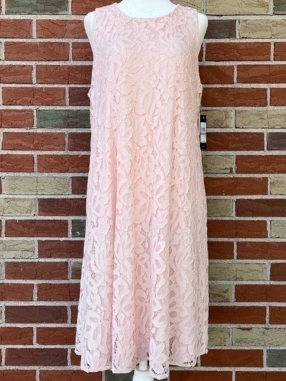 Tommy Hilfiger NWT Lace Pink Peach Sleeveless Babydoll Swing Dress 👗